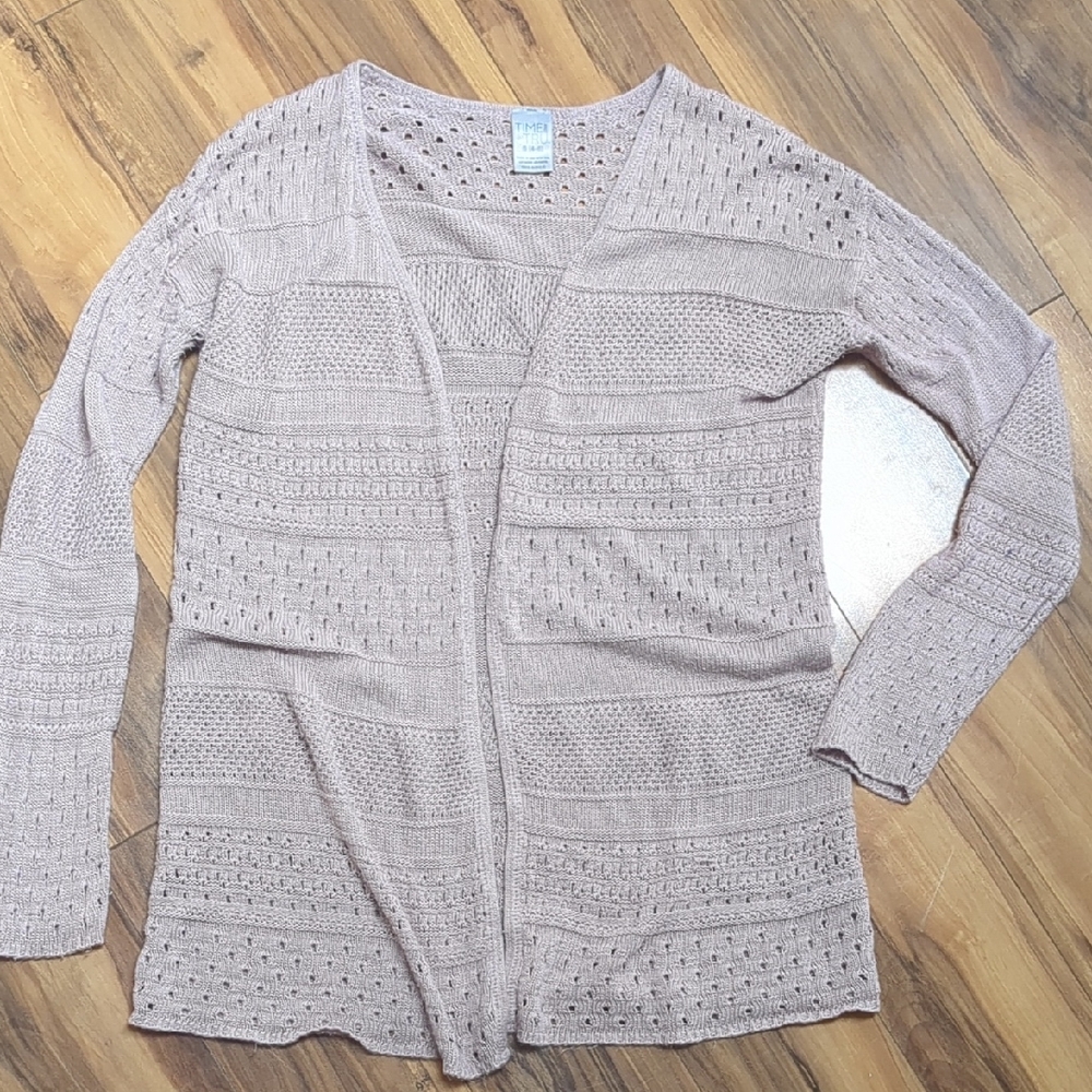 Time and Tru Light Taupe Cardigan